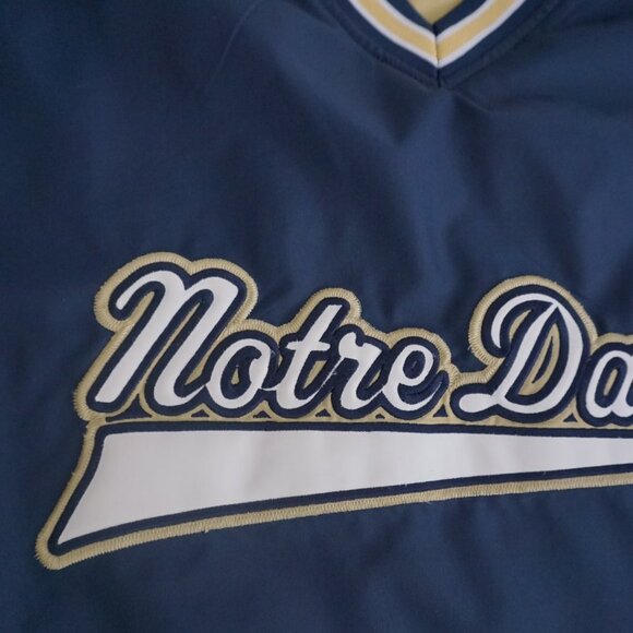 VTG '90S Notre Dame U Steve & Berry's Navy Gold Nylon Windbreaker Jacket XL - Picture 8 of 10